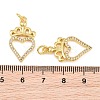 Brass Micro Pave Clear Cubic Zirconia Pendants CU-CBA3D67-05B-G-3
