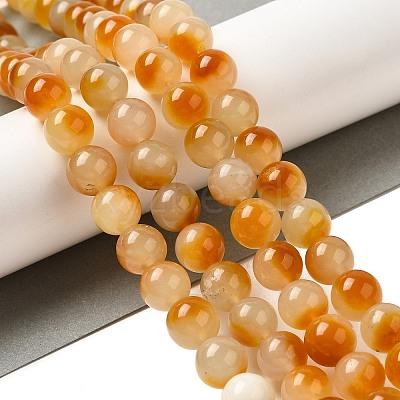Natural Dyed White Jade Beads Strands G-M402-C04-23-1