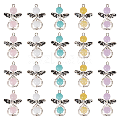 40Pcs Imitation Gemstone Acrylic Pendants FIND-PH0008-11-1