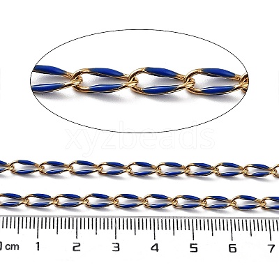 Ion Plating(IP) 304 Stainless Steel Enamel Twisted Oval Link Chains CHS-K019-02G-01-1