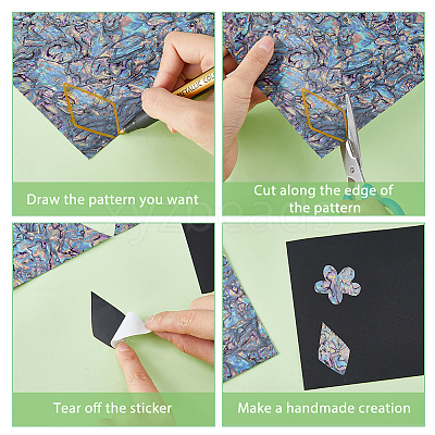 PVC Imitation Abalone Shell Paper DIY-WH0568-53A-1