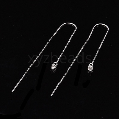 Anti-Tarnish Rhodium Plated 925 Sterling Silver Threader Earrings STER-N0001-027-1