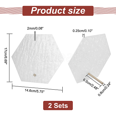 28-Hole Hexagon Acrylic Earring Display Stands EDIS-WH0005-28-1