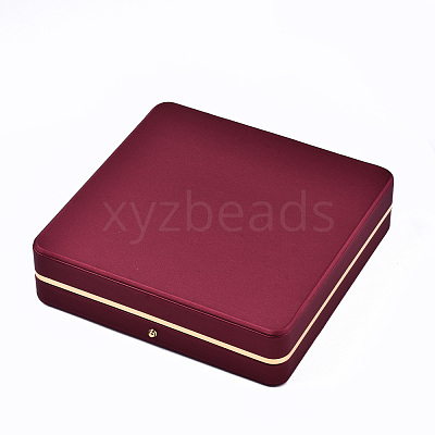 Imitation Leather Jewelry Set Box LBOX-S001-001-1