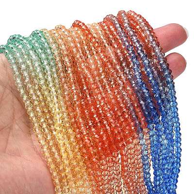 Transparent Painted Glass Beads Strands DGLA-A034-T3mm-A02-1