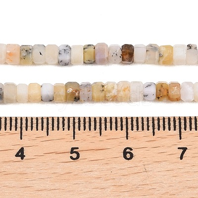 Natural Dendritic African Opal Beads Strands G-G345-C21-2x4mm-1