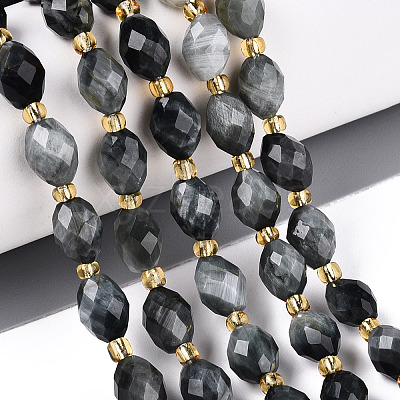 Natural Eagle Eye Stone Beads Strands G-N342-35-8x6-03-1