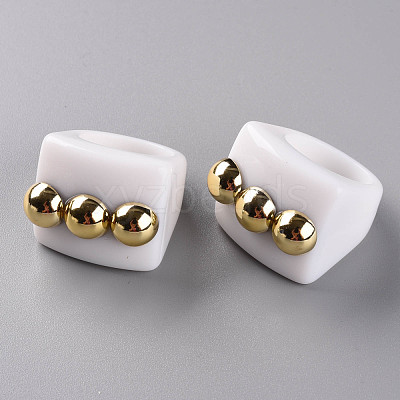 Opaque Acrylic Finger Rings X-RJEW-T010-11-1