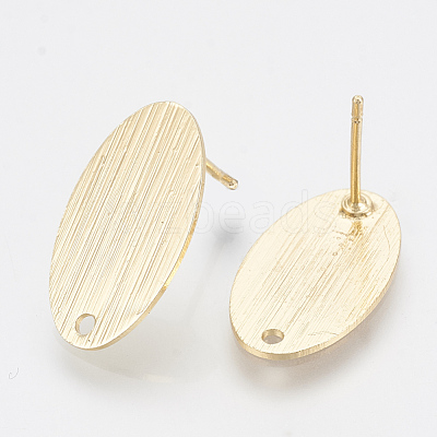 Brass Stud Earring Findings KK-Q750-064G-1