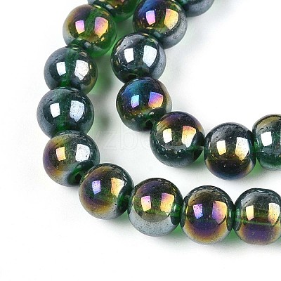 Electroplate Transparent Glass Beads Strands GLAA-T032-T8mm-AB22-1