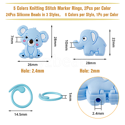 12Pcs Baking Paint Zinc Alloy Knitting Stitch Marker Rings DIY-DC0002-32-1