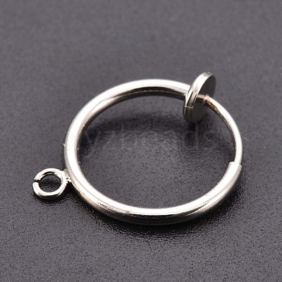 316 Surgical Stainless Steel Clip-on Hoop Earrings X-STAS-S101-15mm-01P-1