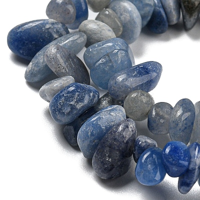 Dyed & Heated Natural Blue Aventurine Chip Beads Strands G-M205-10C-1