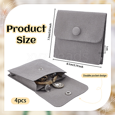 Microfiber Jewelry Flap Pouches ABAG-WH0032-121B-1