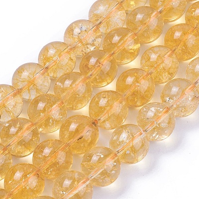 Natural Citrine Beads Strands G-E326-12mm-01-1