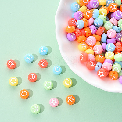 Opaque Acrylic Beads MACR-YW0001-18F-1