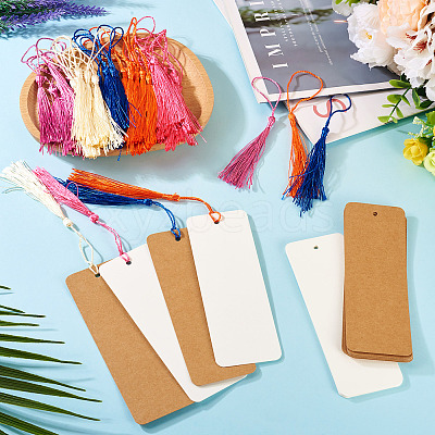 40Pcs 2 Colors Paper Blank Bookmarks AJEW-TA0003-12-1