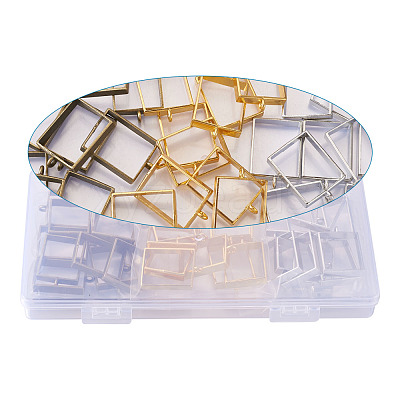 Alloy Open Back Bezel Big Pendants PALLOY-BT0001-02-RS-1
