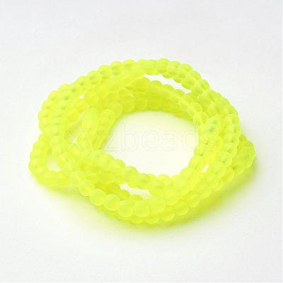 Baking Paint Transparent Glass Bead Strands X-GLAA-S031-4mm-30-1