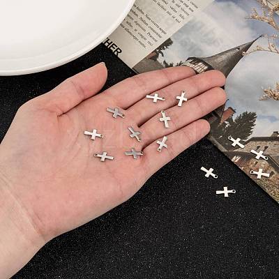 Tarnish Resistant Cross Stainless Steel Charms Pendants X-STAS-Q168-07-1