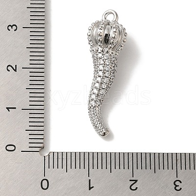 Rack Plating Brass Micro Pave Cubic Zirconia Pendant KK-A229-03E-P-1