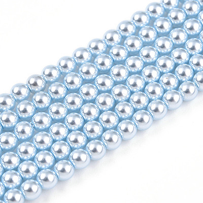 Baking Paint Pearlized Glass Pearl Bead Strands HY-N002-3mm-A05-1