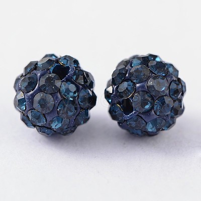Polymer Clay Rhinestone Beads RB-H284-6MM-Half-207-1