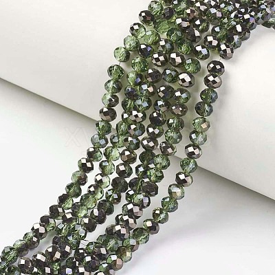 Electroplate Transparent Glass Beads Strands EGLA-A034-T2mm-P08-1