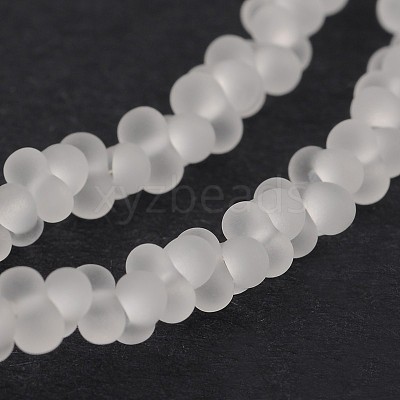 Frosted Bone Glass Bead Strands X-GLAA-J080-A01-1