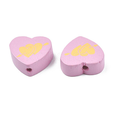 Spray Painted Maple Wood Beads WOOD-Q030-88D-1