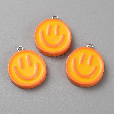 Opaque Resin Enamel Pendants LS-RESI-WH0036-20C-1