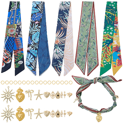 DIY Silk Scarf Necklace Making Kits DIY-BM0002-56-1