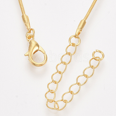 Brass Round Snake Chain Necklace Making MAK-T006-11A-G-1
