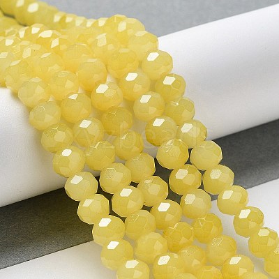 Baking Paint Imitation Jade Glass Bead Strands DGLA-A034-J6MM-A-1