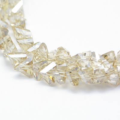 Electroplate Glass Beads Strands EGLA-J143-B-PL02-1