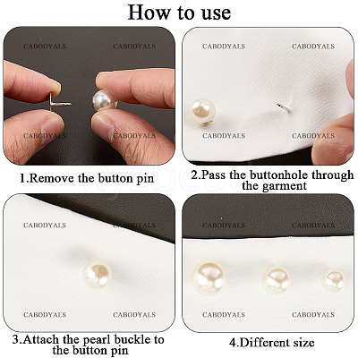 20Pcs ABS Plastic Pearl No Sewing Buttons BUTT-CY0001-22A-1