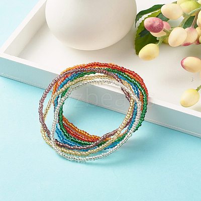 Bling Glass Seed Beads Anklets Set AJEW-AN00461-1