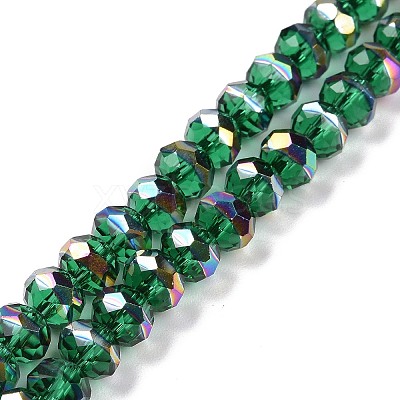 Transparent Electroplate Glass Beads Strands GLAA-F122-04A-1
