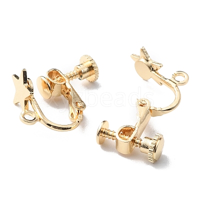 Star Brass Clip-on Earring Findings KK-TAC0005-02KCG-1