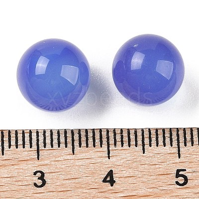Natural Blue Agate No Hole Sphere Beads G-K353-04A-30-1