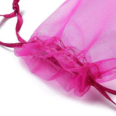 Rectangle Organza Drawstring Bags CON-PW0001-054C-17-1