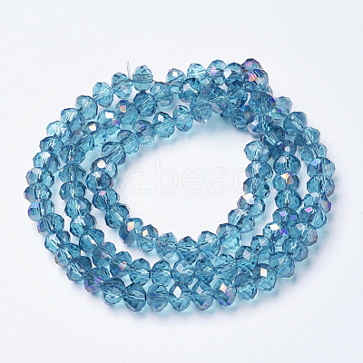 Electroplate Transparent Glass Beads Strands LS-EGLA-A034-T8mm-F17-1