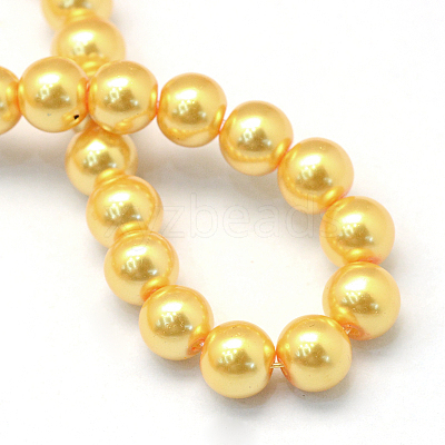 Baking Paint Pearlized Glass Pearl Round Bead Strands X-HY-Q330-8mm-56-1
