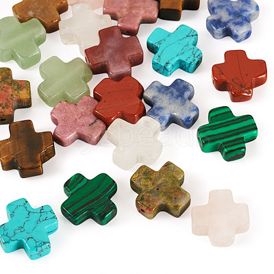 22Pcs 11 Styles Natural & Synthetic Mixed Gemstone Beads G-TA0002-52-1