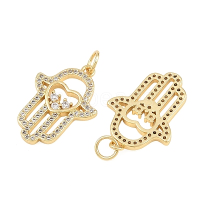 Brass Micro Pave Cubic Zirconia Pendants CU-CBAB719-04G-C-1