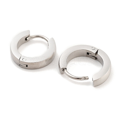 Tarnish Resistant Frosted 304 Stainless Steel Huggie Hoop Earrings for Women EJEW-C096-31A-P-1