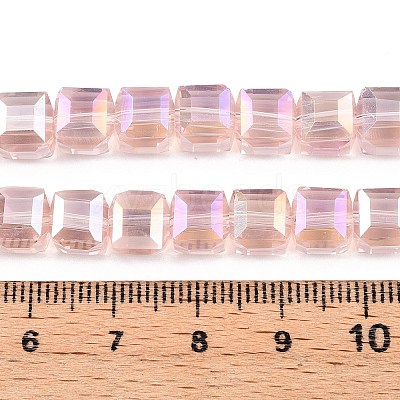 Electroplate Glass Beads Strands EGLA-D018-8x8mm-32-1