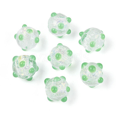 Handmade Foil Lampwork Beads Strands FOIL-T008-02E-1