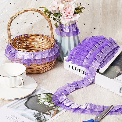 Satin Organza Pleated Ribbons ORIB-GF0001-06B-1