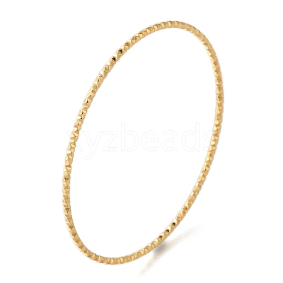 Ion Plating(IP) 304 Stainless Steel Textured Ring Bangles BJEW-H613-09A-G-1